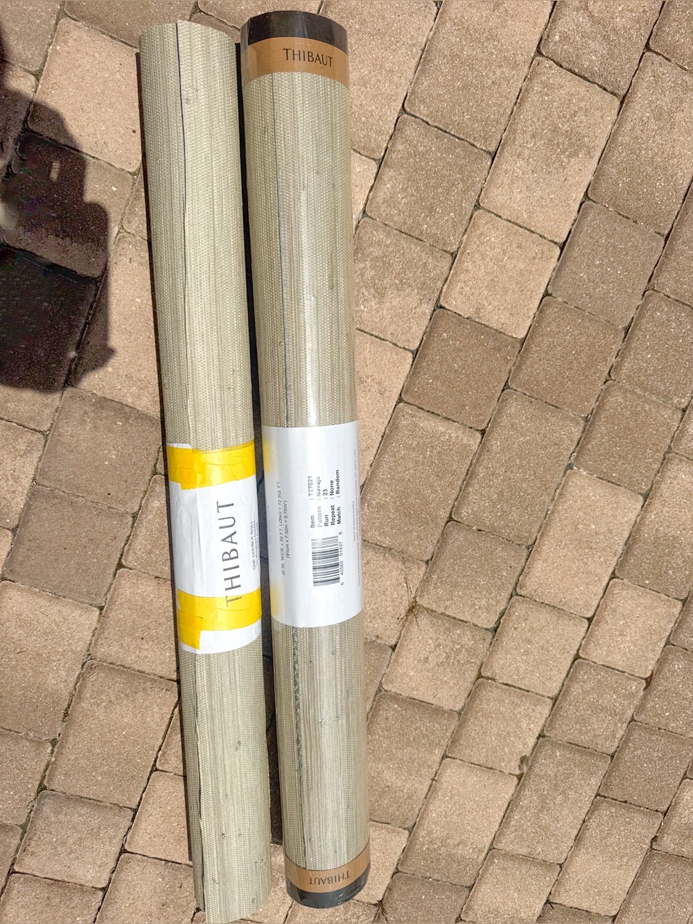 NWT THIBAUT Raffia Wallpaper T27021 Navajo Natural Grey 1 Double Roll PLUS